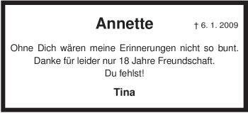 Traueranzeige von Annette Lagoudakis von Tageszeitung