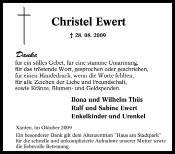 Traueranzeige von Christel Ewert von Tageszeitung