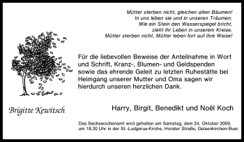 Traueranzeige von Brigitte Kewitsch von Tageszeitung