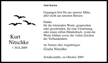 Traueranzeige von Kurt Nitschke von Tageszeitung