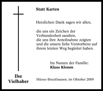 Traueranzeige von Ilse Vielhaber von Tageszeitung