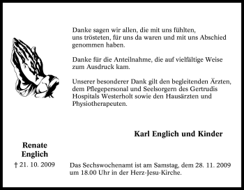Traueranzeige von Renate Englich von Tageszeitung