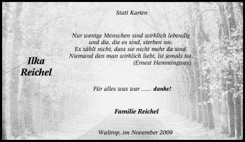 Traueranzeige von Ilka Reichel von Tageszeitung