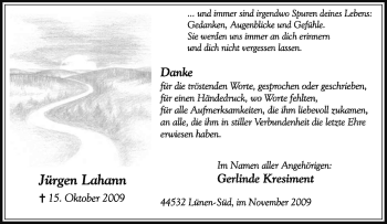 Traueranzeige von Jürgen Lahann von Tageszeitung