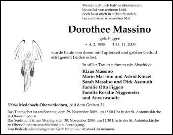 Traueranzeige von Dorothee Massino von Tageszeitung