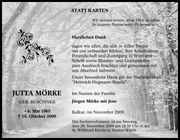 Traueranzeige von Jutta Mörke von Tageszeitung