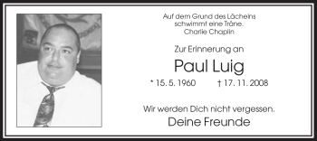 Traueranzeige von Paul Luig von Tageszeitung