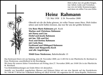 Traueranzeige von Heinz Rahmann von Tageszeitung
