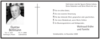 Traueranzeige von Gustav Bellmann von Tageszeitung