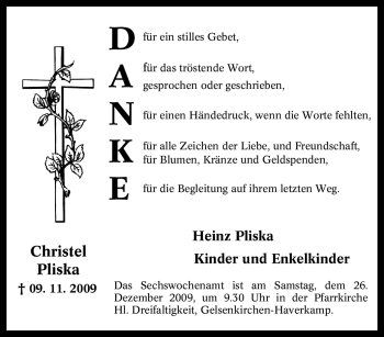 Traueranzeige von Christel Pliska von Tageszeitung