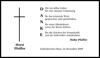 Traueranzeige von Horst Pfeiffer von Tageszeitung