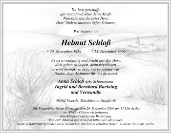 Traueranzeige von Helmut Schloß von Tageszeitung