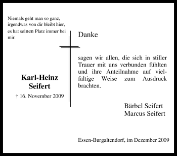 Traueranzeige von Karl-Heinz Seifert von Tageszeitung
