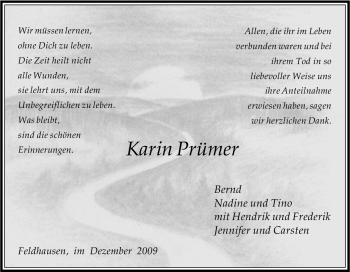Traueranzeige von Karin Prümer von Tageszeitung