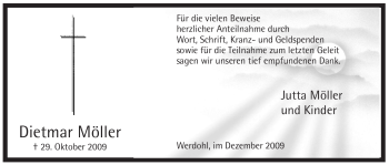 Traueranzeige von Dietmar Möller von Tageszeitung