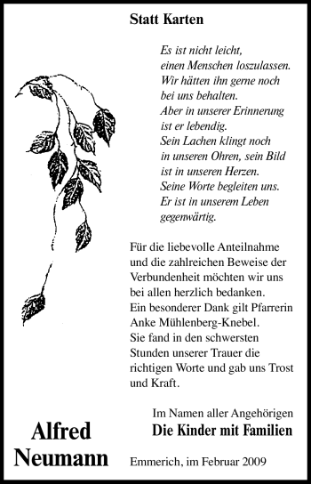 Traueranzeige von Alfred Neumann von Tageszeitung