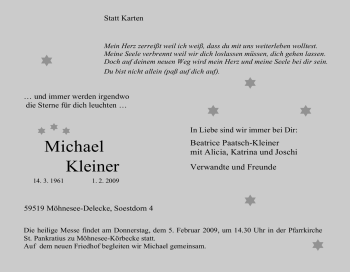 Traueranzeige von Michael Kleiner von Tageszeitung