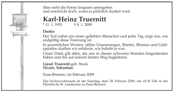 Traueranzeige von Karl-Heinz Truernitt von Tageszeitung