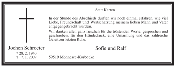 Traueranzeige von Jochen Schroeter von Tageszeitung