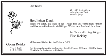 Traueranzeige von Georg Reisky von Tageszeitung