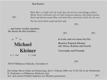 Traueranzeige von Michael Kleiner von Tageszeitung