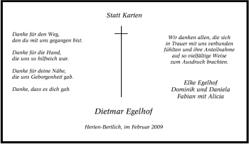 Traueranzeige von Dietmar Egelhof von Tageszeitung