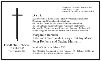 Traueranzeige von Friedhelm Rehbein von Tageszeitung