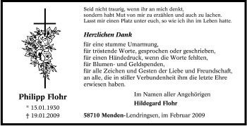 Traueranzeige von Philipp Flohr von Tageszeitung