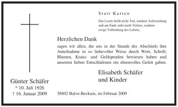 Traueranzeige von Günter Schäfer von Tageszeitung