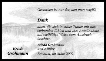 Traueranzeige von Erich Grohmann von Tageszeitung