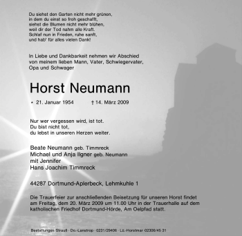 Traueranzeige von Horst Neumann von Tageszeitung