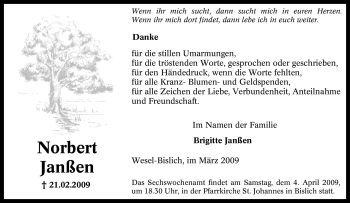 Traueranzeige von Norbert Janßen von Tageszeitung