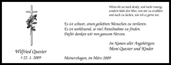 Traueranzeige von Wilfried Quester von Tageszeitung