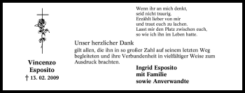 Traueranzeige von Vincenzo Esposito von Tageszeitung