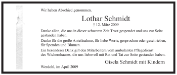 Traueranzeige von Lothar Schmidt von Tageszeitung