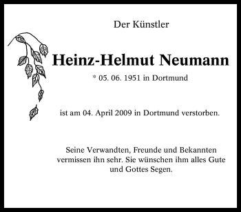Traueranzeige von Heinz-Helmut Neumann von Tageszeitung