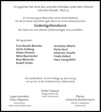 Traueranzeige von Herta Freiberg von Tageszeitung