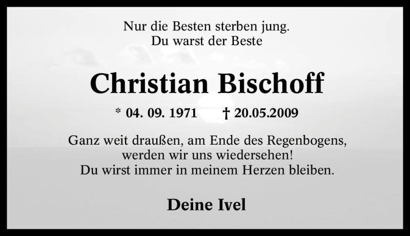  Traueranzeige für Christian Bischoff vom 23.05.2009 aus Tageszeitung