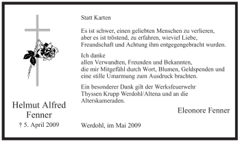 Traueranzeige von Helmut Alfred Fenner von Tageszeitung