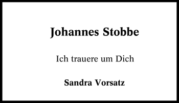 Traueranzeige von Johannes Stobbe von Tageszeitung