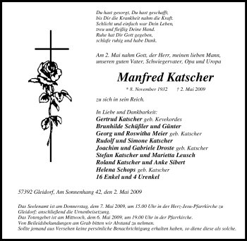 Traueranzeige von Manfred Katscher von Tageszeitung