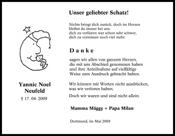 Traueranzeige von Yannic Noel Neufeld von Tageszeitung