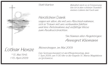 Traueranzeige von Lothar Henze von Tageszeitung