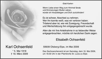 Traueranzeige von Karl Ochsenfeld von Tageszeitung
