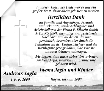 Traueranzeige von Andreas Jagla von Tageszeitung