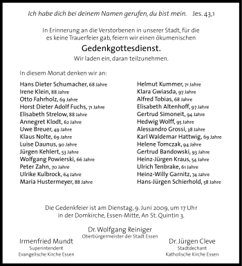 Traueranzeige von Irene Klein von Tageszeitung