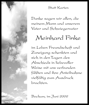 Traueranzeige von Meinhard Finke von Tageszeitung
