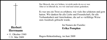 Traueranzeige von Herbert Herrmann von Tageszeitung