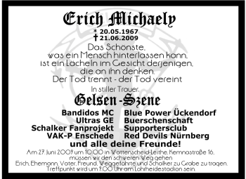 Traueranzeige von Erich Michaely von Tageszeitung