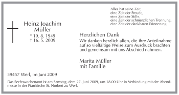 Traueranzeige von Heinz Joachim Müller von Tageszeitung